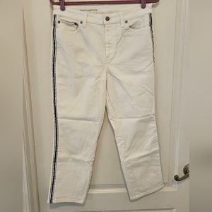 Talbots White High Waisted Straight Ankle Jeans